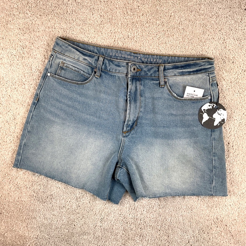 Articles of‎ Society Denim Shorts Raw Hem Light Wash Casual Summer Size 30